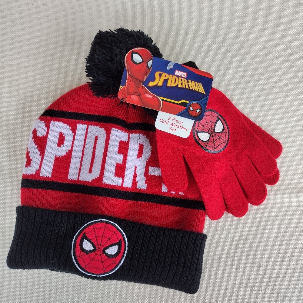 SOLD Marvel Spider-Man Children 4-9 yrs Hat & Gloves Set - Picture 1 of 11